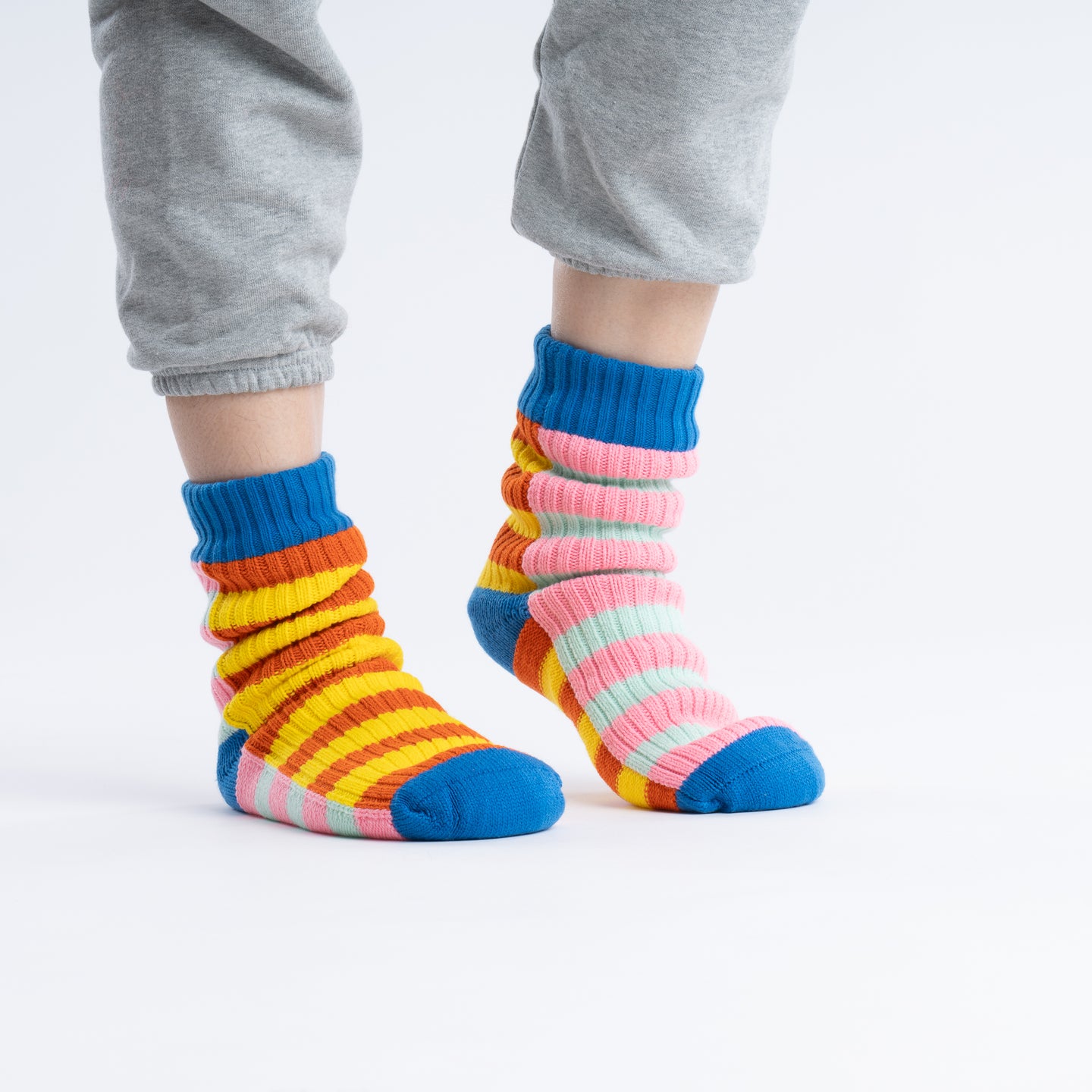Super Stripe House Socks Warm Indoor Knit Fleece Socks Warm Cold Feet Cozy Yellow