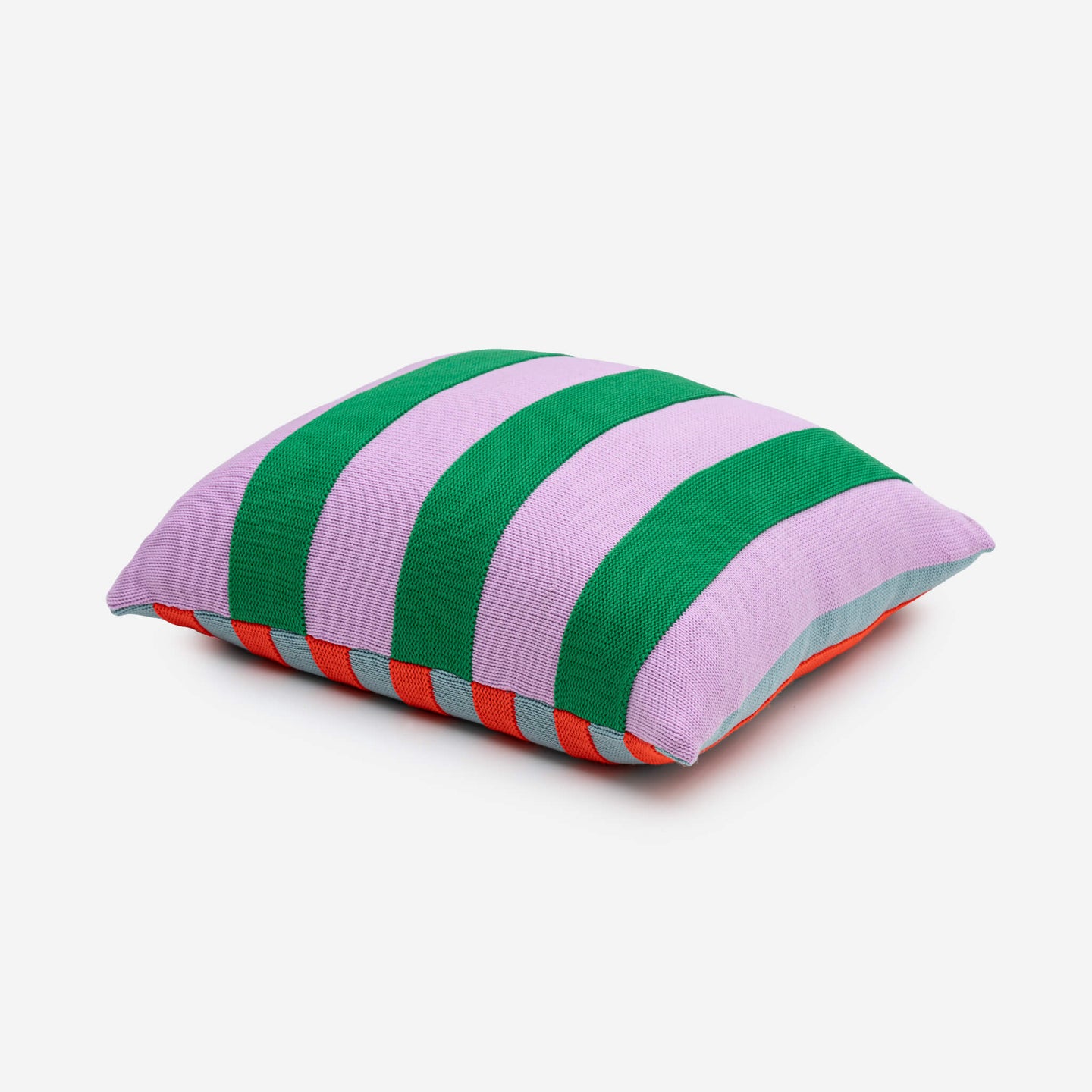 Super Stripe Raised Textured Pillow Cover Accent Colorful Green Purple Lilac Reveresible