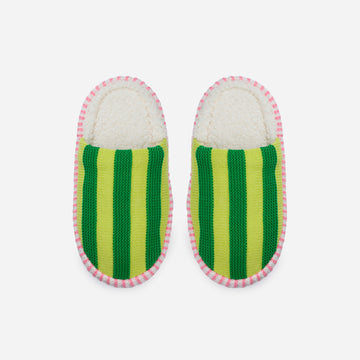 Lime Green | Super Stripe Slide Slippers