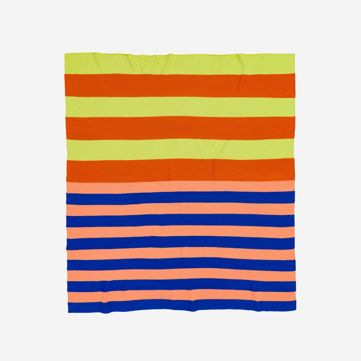Super Stripe Textured Knit Blanket Throw Accent Sofa Piece Cozy Stripes Blue Yellow