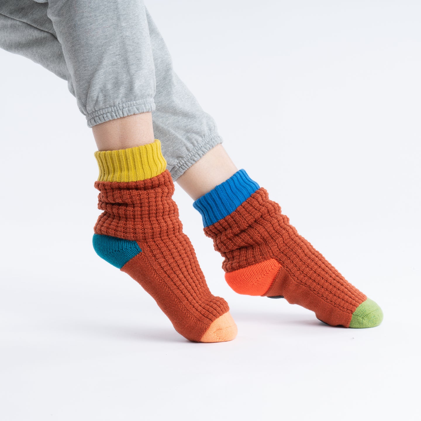 Spot Knit House Socks Cold Feet Warm Fleece Indoor Waffle Knit