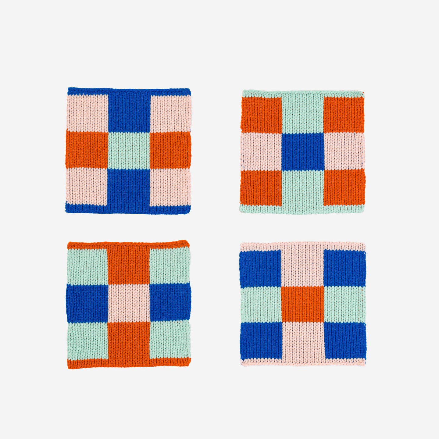 Square Square Soft Fabric Knit Coasters Non Scratch