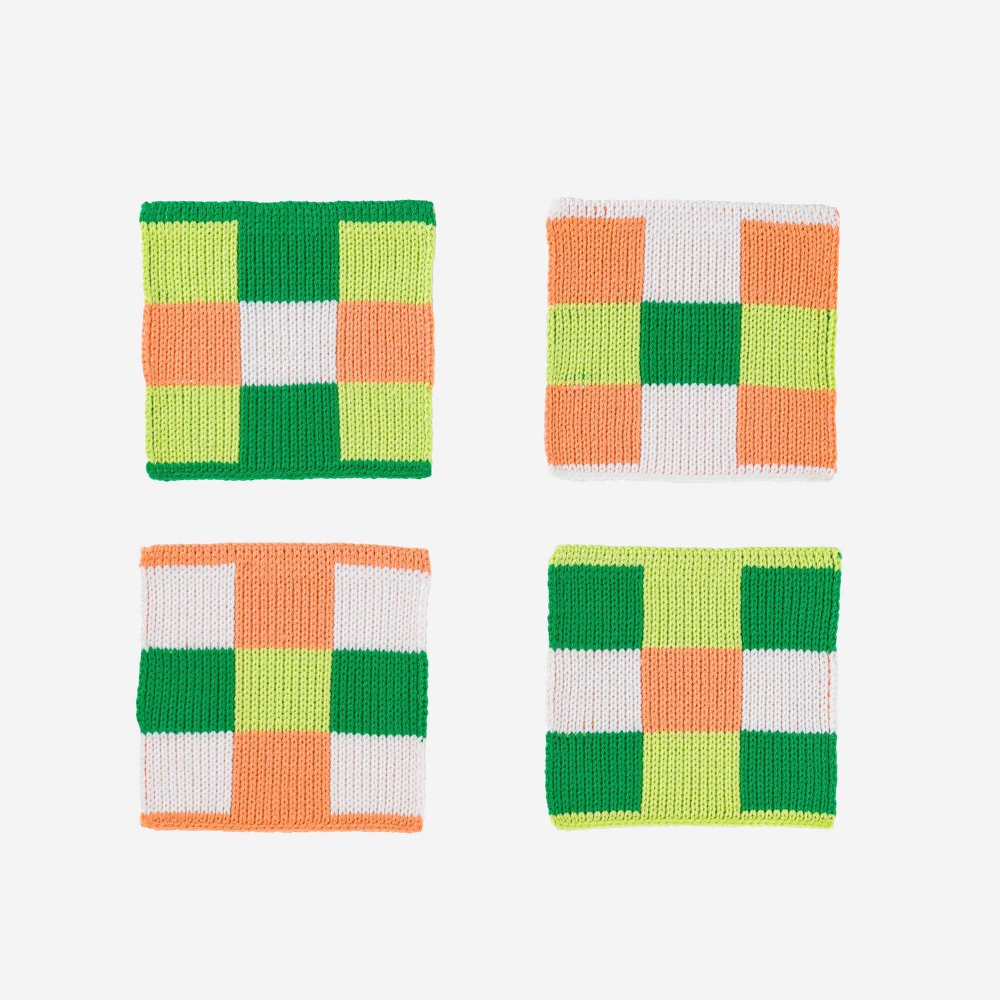 Square Square Soft Fabric Knit Coasters Non Scratch Checkerboard 