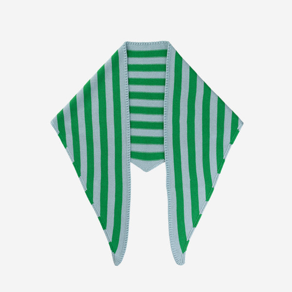 Kelly Stone Blue | Simple Stripe Triangle Scarf