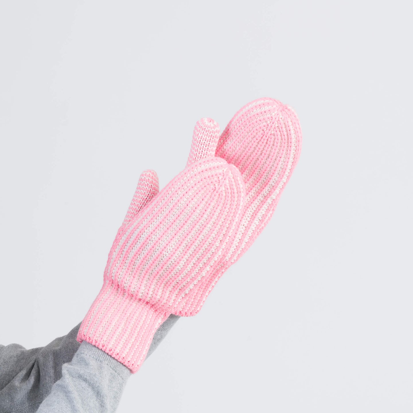 Stripe Knit Mittens Fully Lined Warm Toasty Gloves