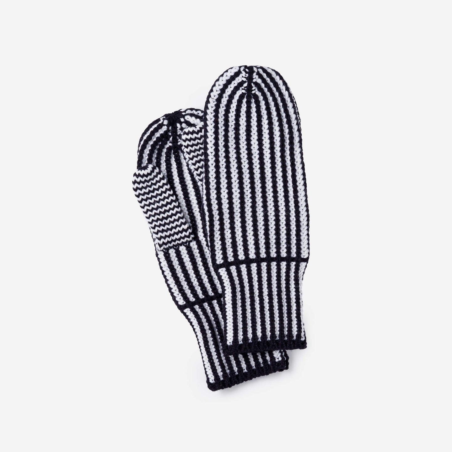Stripe Knit Mittens Fully Lined Warm Toasty Gloves
