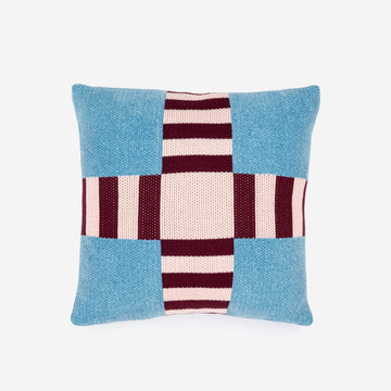 Stone Blue | Tile Patch Chenille Pillow Cover