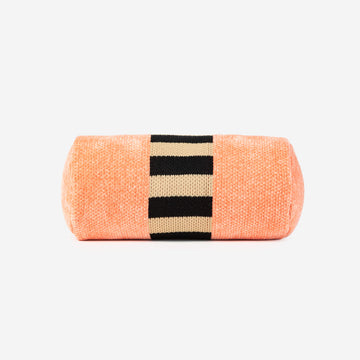 Peach | Tile Patch Chenille Bolster Pillow