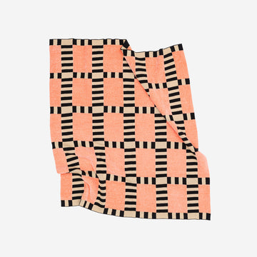 Peach | Tile Patch Chenille Throw