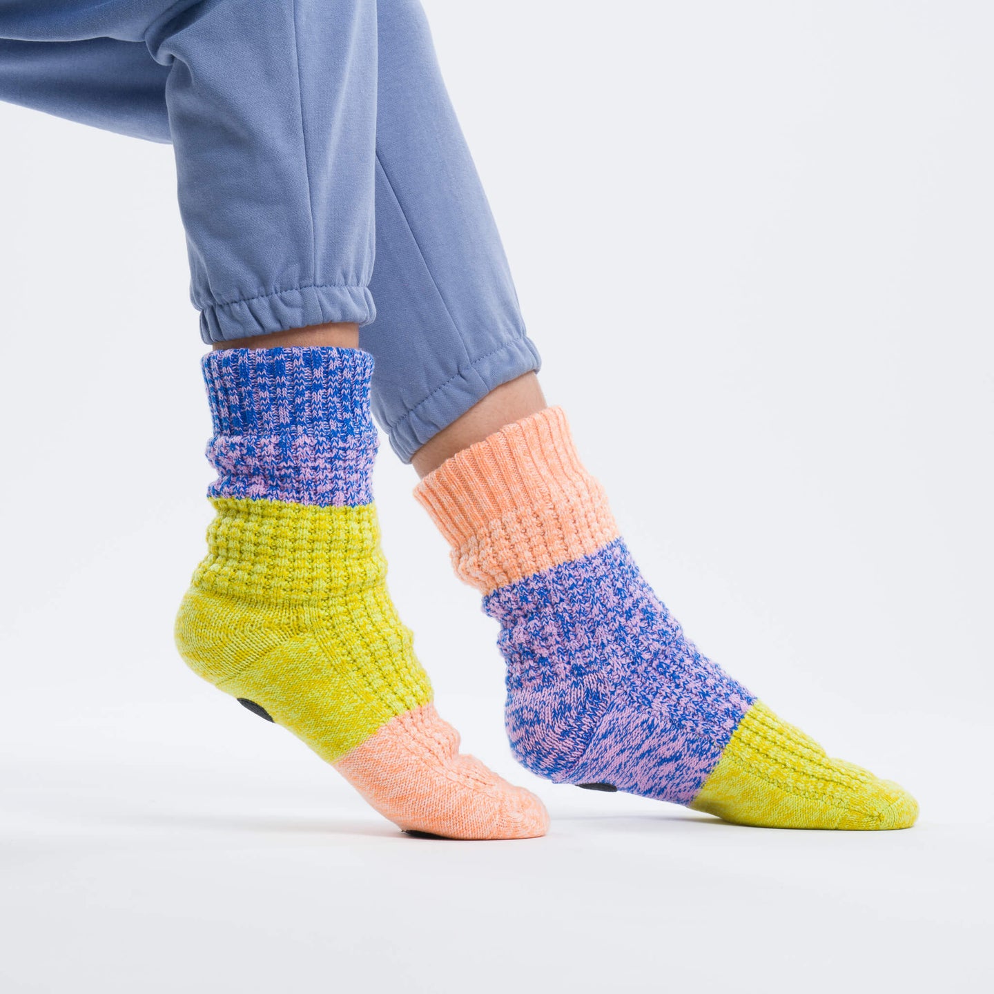 Trio Waffle House Socks Unisex Colorful Cozy Thick Fleece Knit Socks