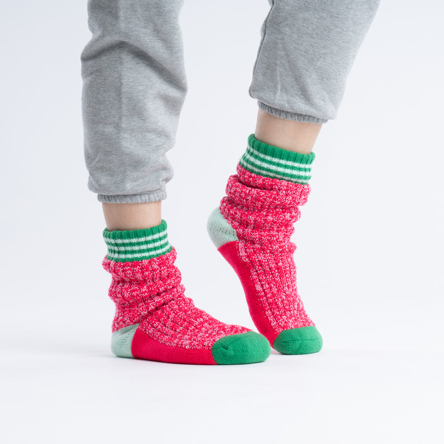 Fuchsia | Varsity House Socks Fleece Lined Indoor Thick Knitted Socks Warm Cold Feet