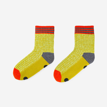 Golden Olive | Varsity House Socks Fleece Lined Indoor Thick Knitted Socks Warm Cold Feet Unisex Knit Gifts