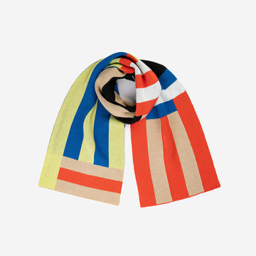 Lime Cobalt | Waterfall Stripe Big Scarf