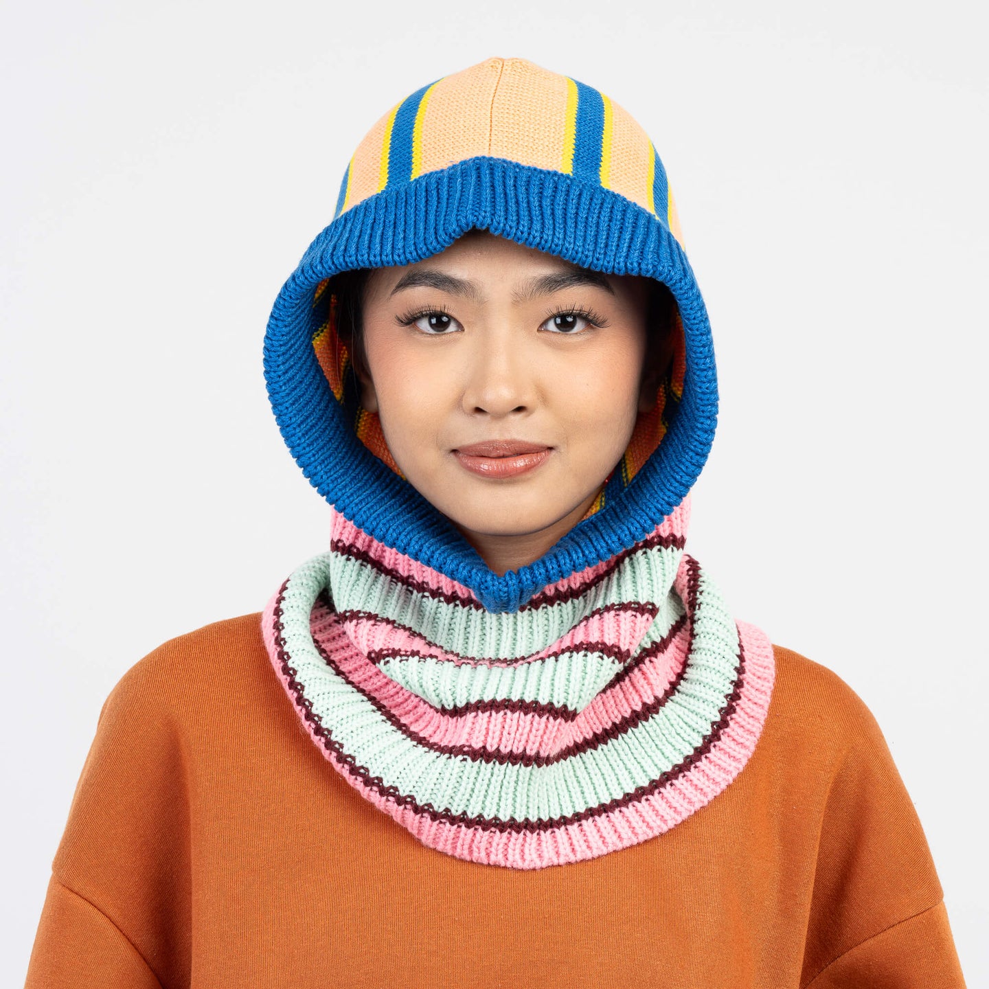 Zipper Stripe Hood