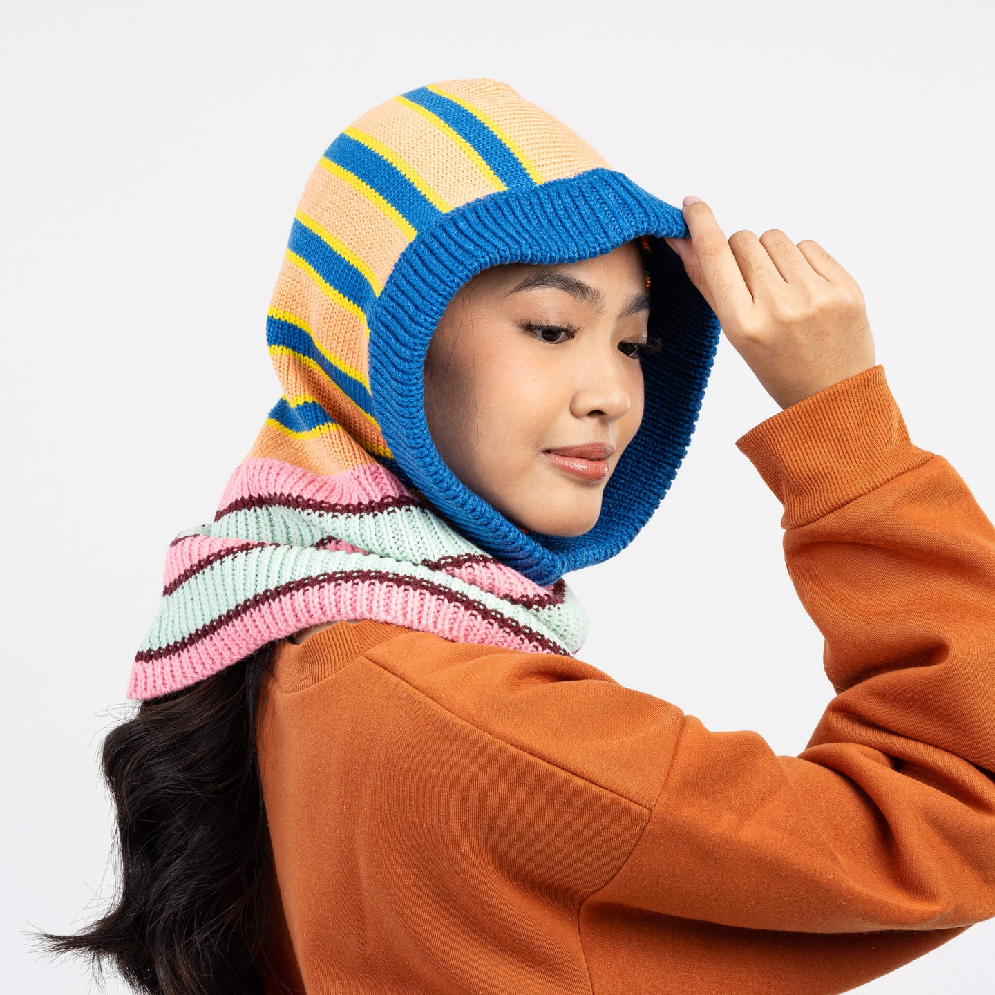 Zipper Stripe Hood