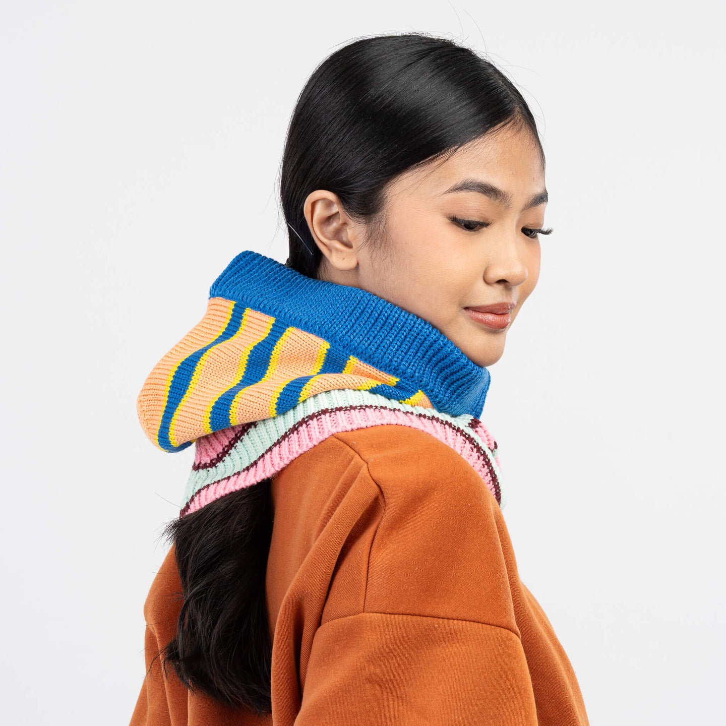 Zipper Stripe Hood