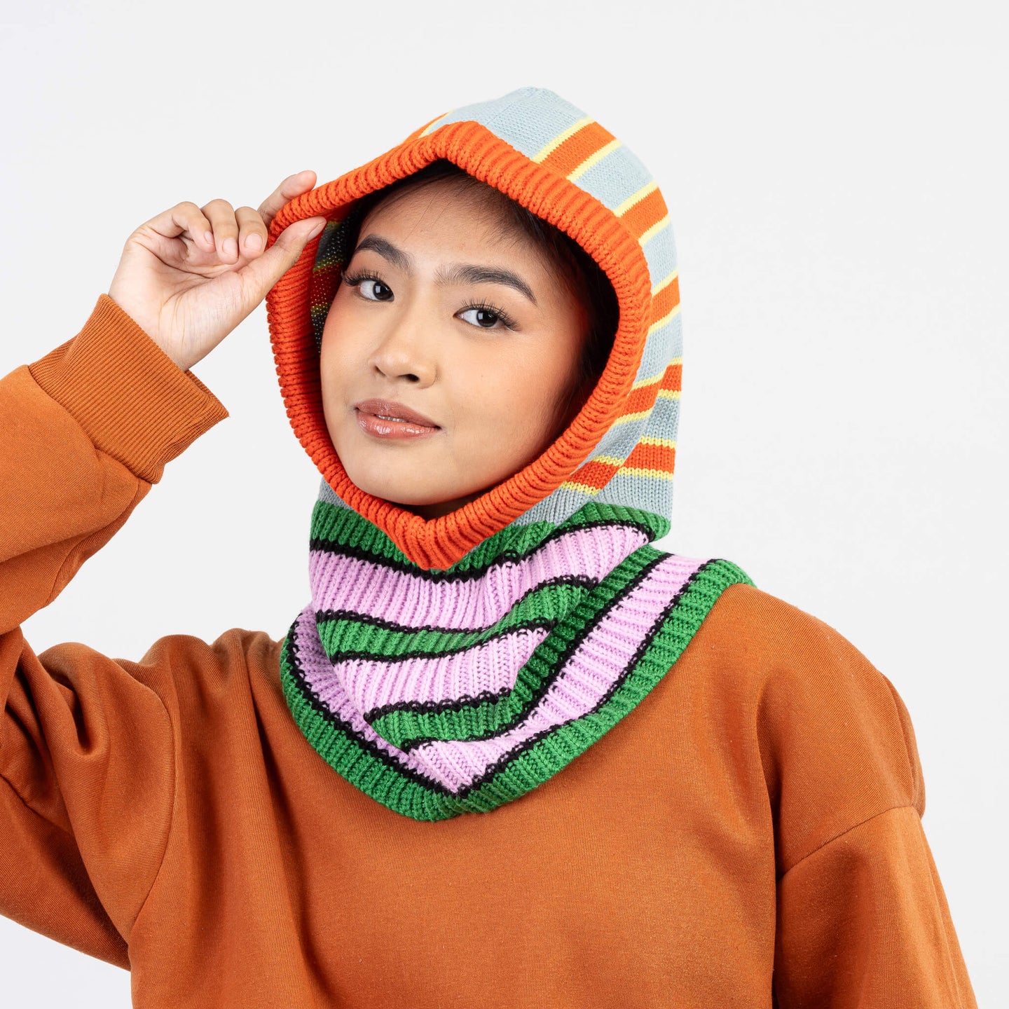 Zipper Stripe Hood