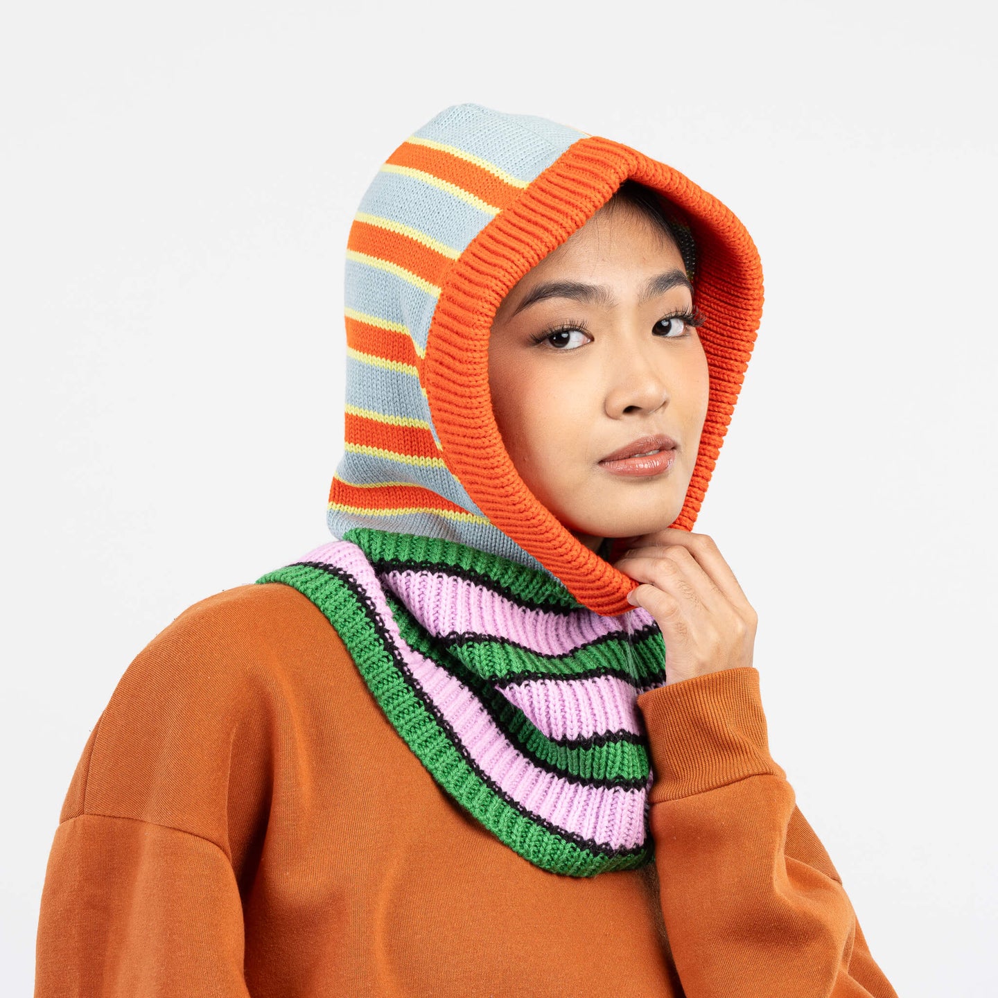 Zipper Stripe Hood