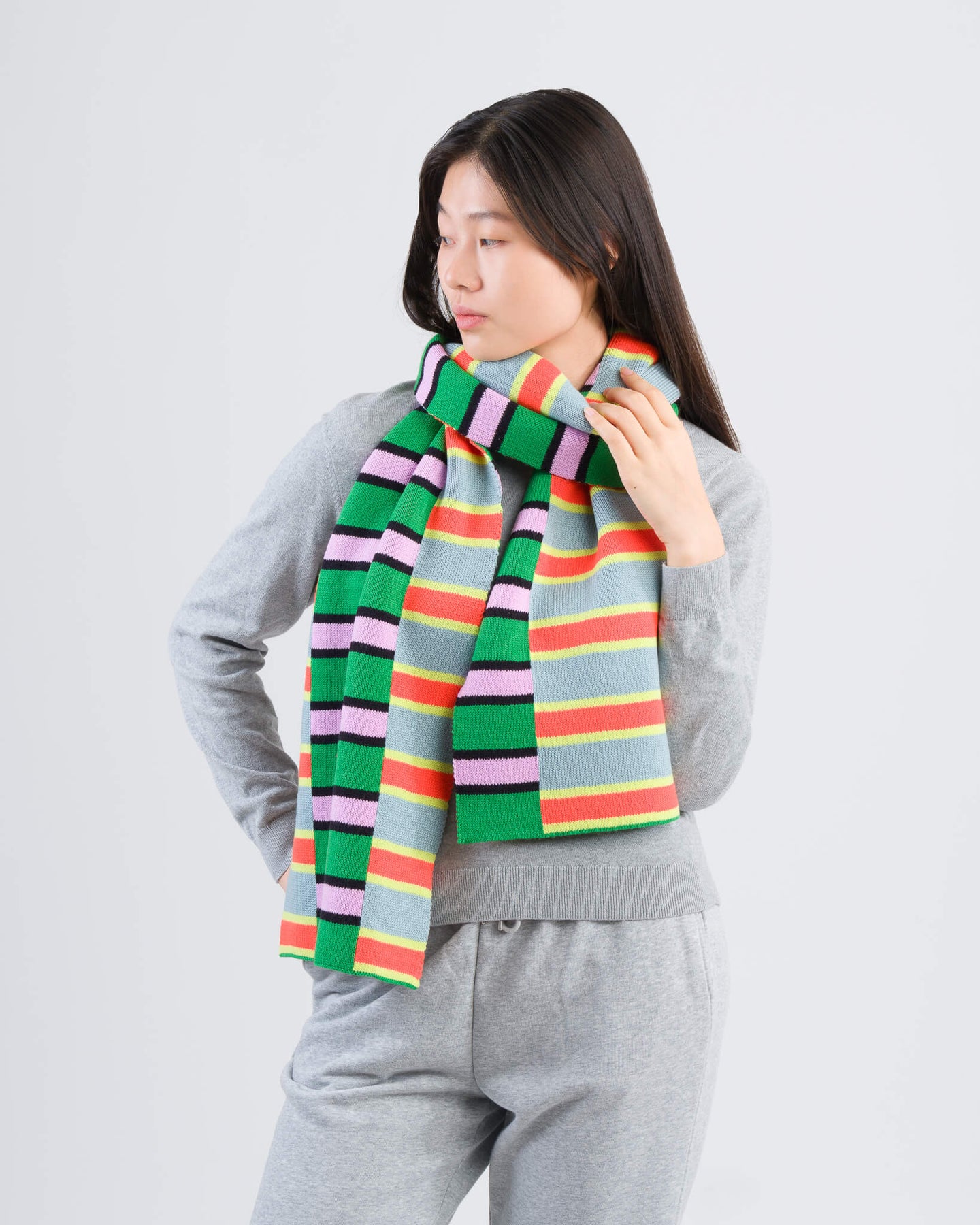 Zipper Stripe Big Scarf