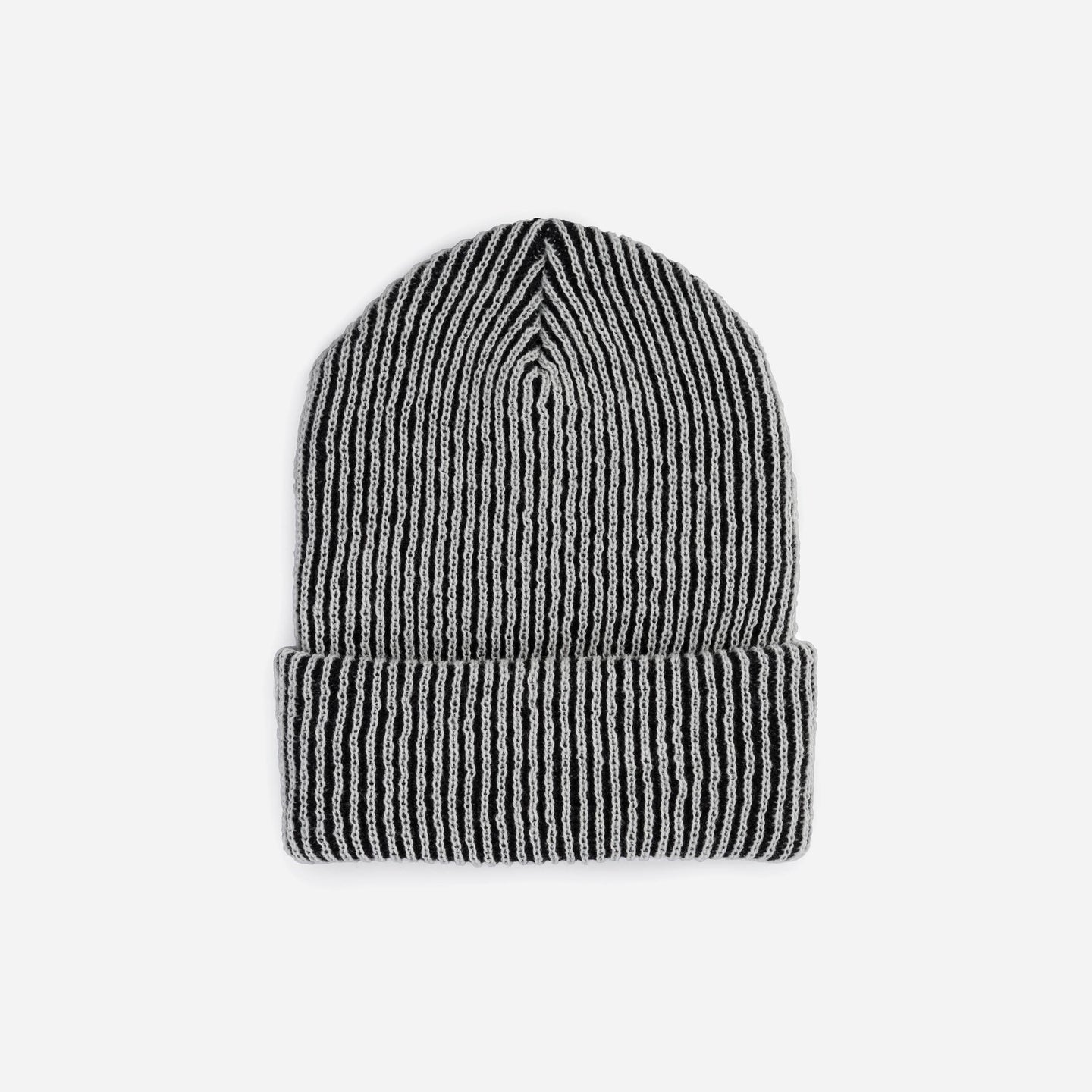 Simple Rib Hat Contrast Stripe Slouchy Beanie Knit Unisex mens one size