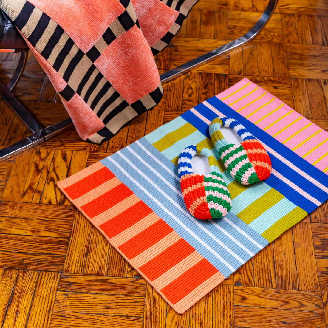 striped mini rug welcome mat bathmat
