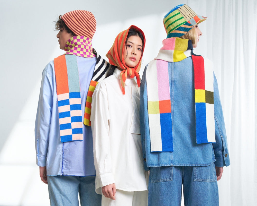 bright skinny scarves and hats from verloop