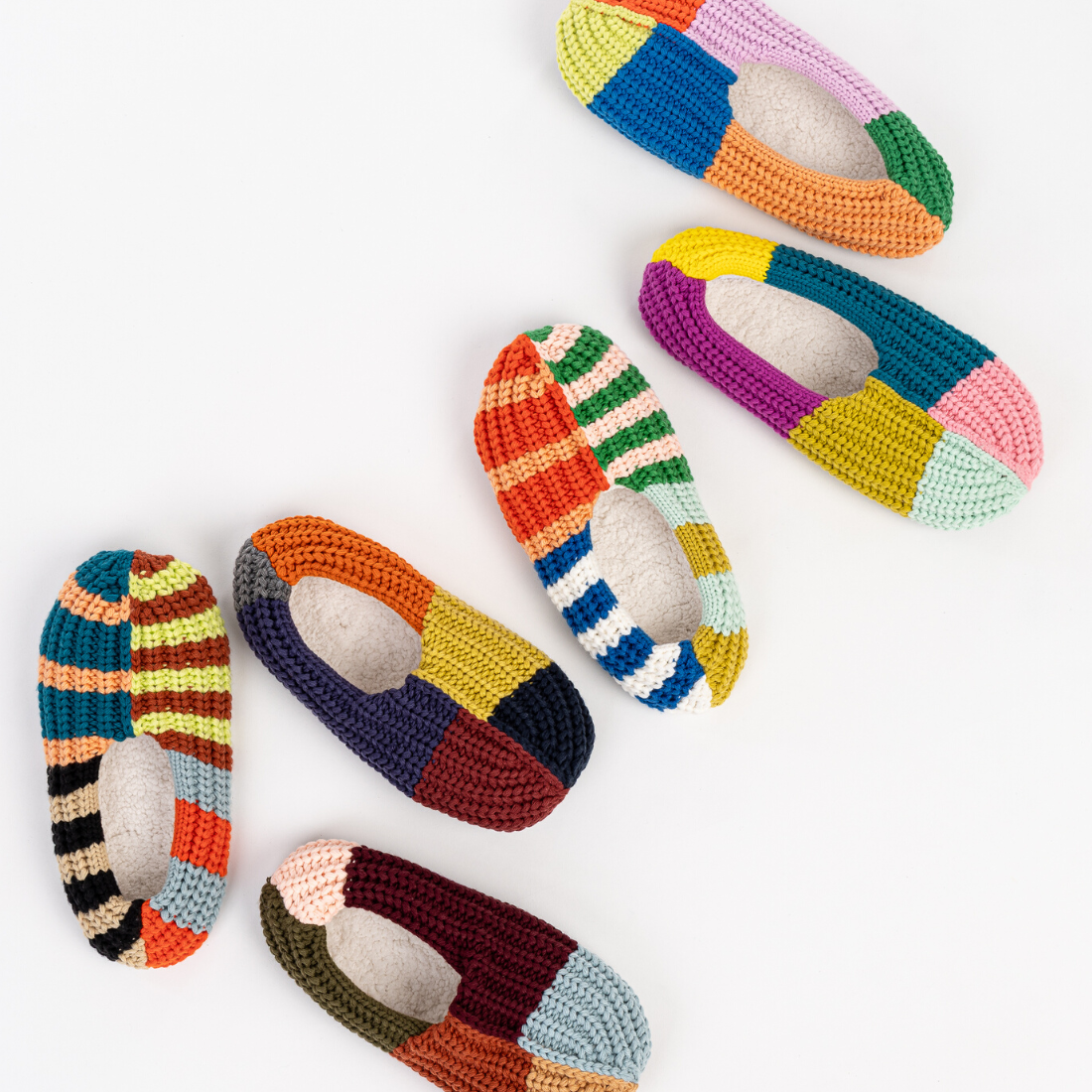 colorful plush slippers