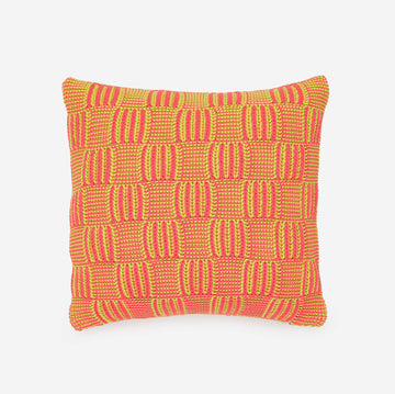 Melon | Chunky Checkerboard Pillow Cover Knit Texture Graphic Effect