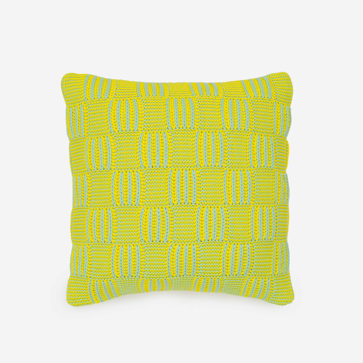 Chunky Checkerboard Pillow Cover Knit Texture Graphic Effect
