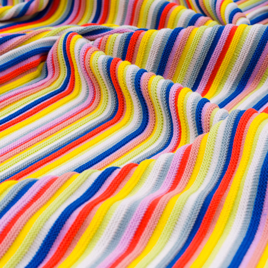 Desert | Circus Stripe Texture Multi Color Throw Squiggle Stripe