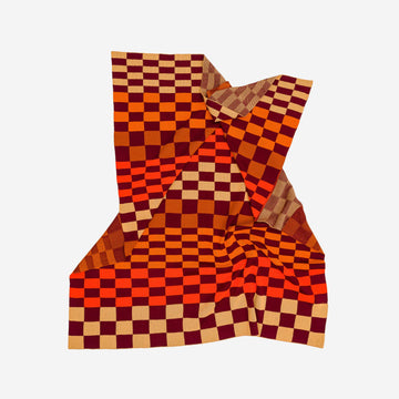 Wine Red | Albers Checkerboard Knit Throw Blanket