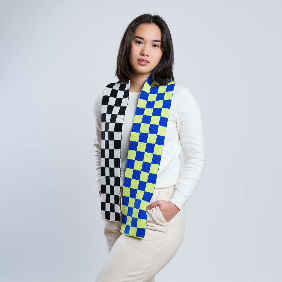 Checkerboard Knit Mini Scarf – VERLOOP | knits