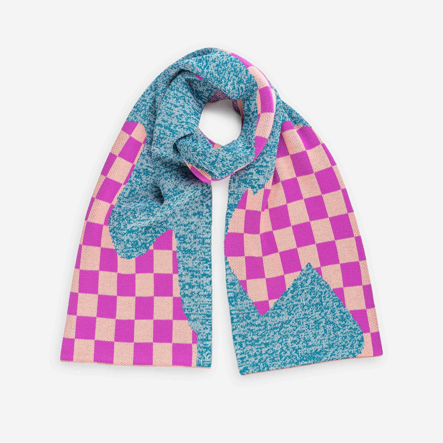 Checkerboard Spill Big Knit Scarf Racing Checkerboard Marl Graphic