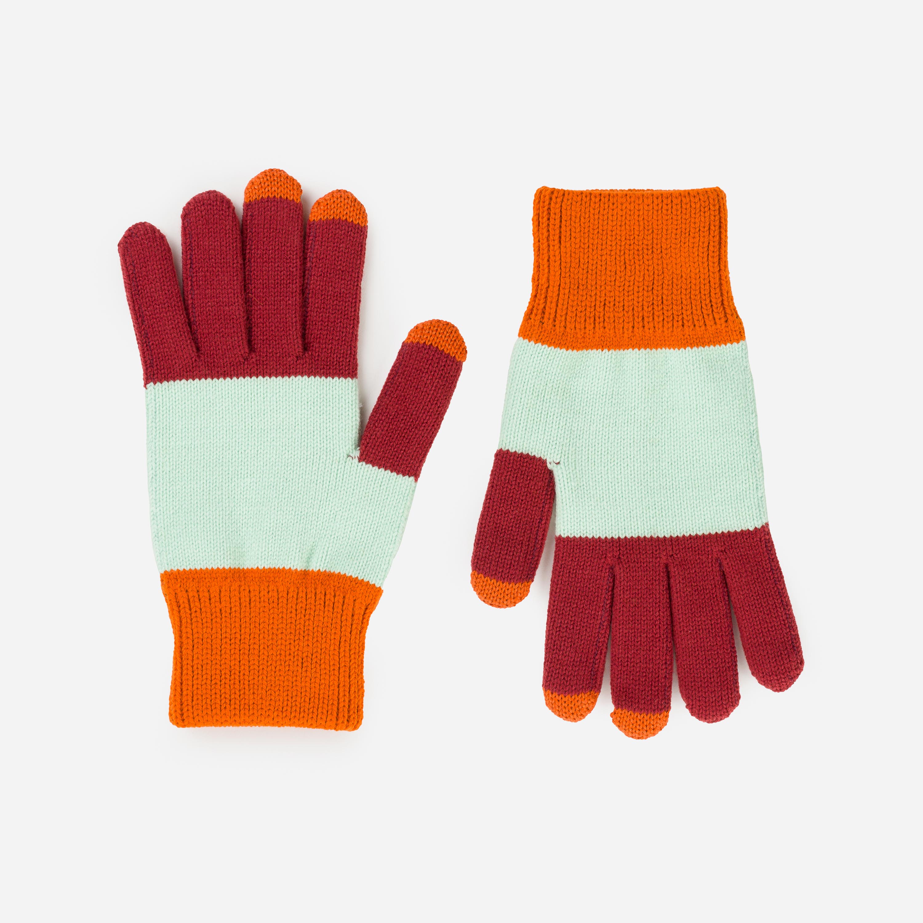 Men Color Block Fingerless Gloves