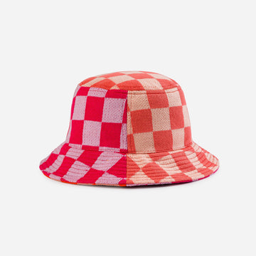 Melon Blush | Checkerboard Patchwork Bucket Hat