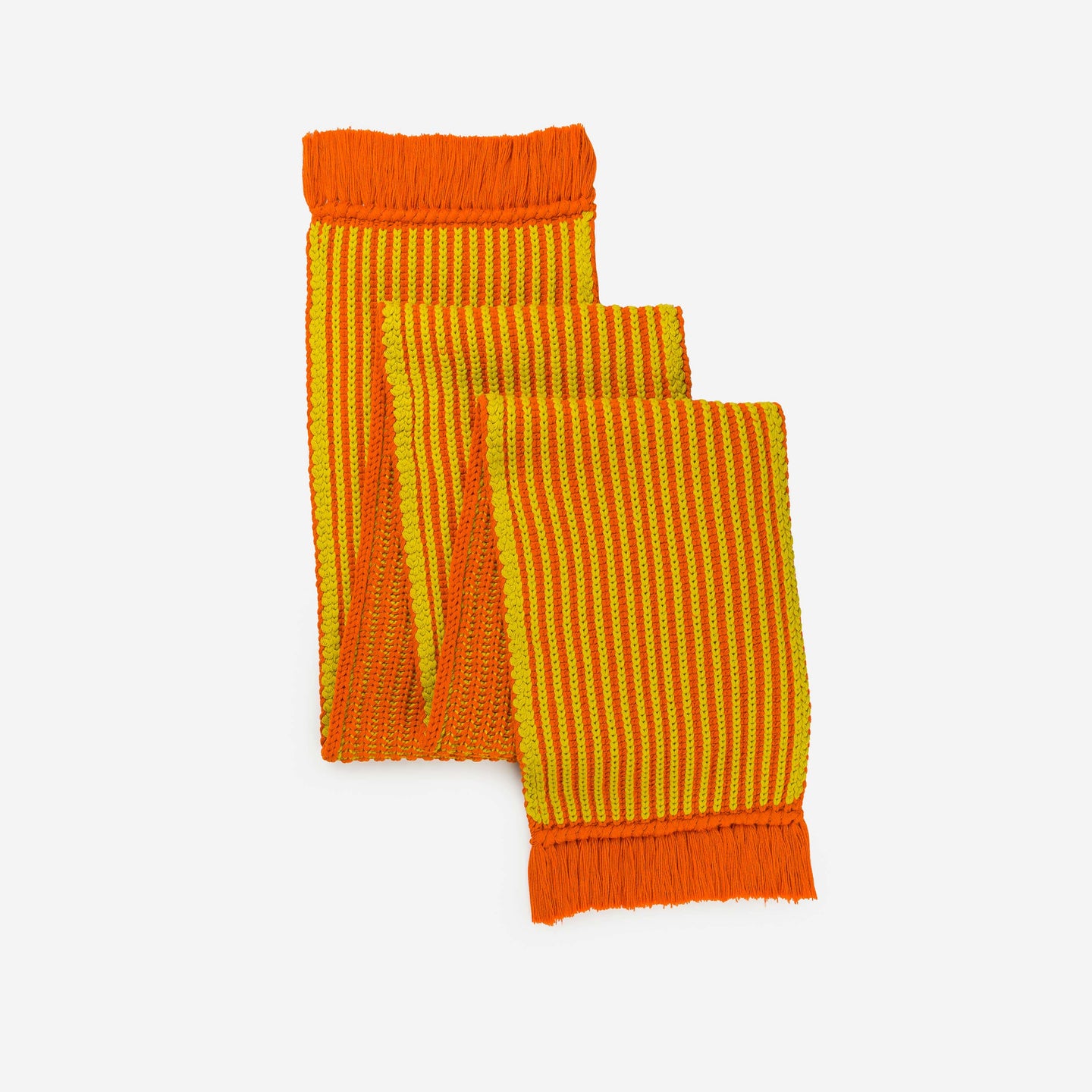 Chunky Rib Big Knit Scarf Fringe Vertical Stripes Thick Yarn