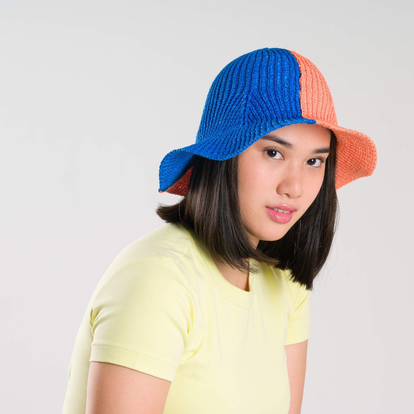 Colorblock Raffia Sun Hat