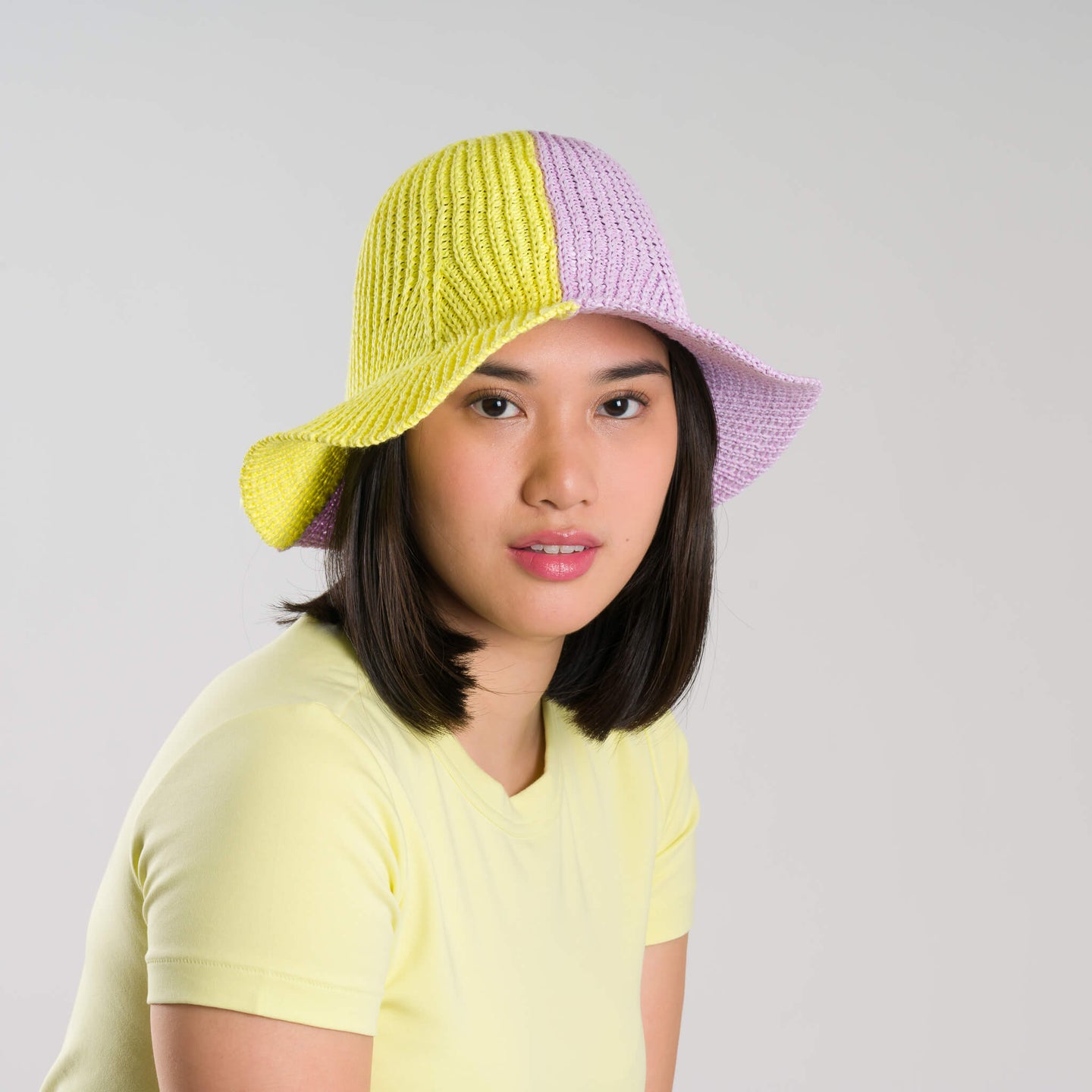 Colorblock Raffia Sun Hat 