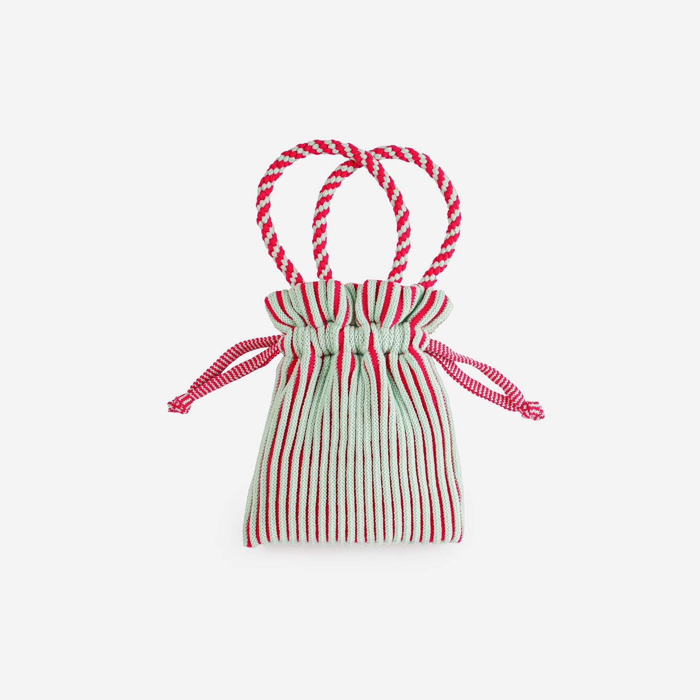 Ribbed Drawstring Knit Bag