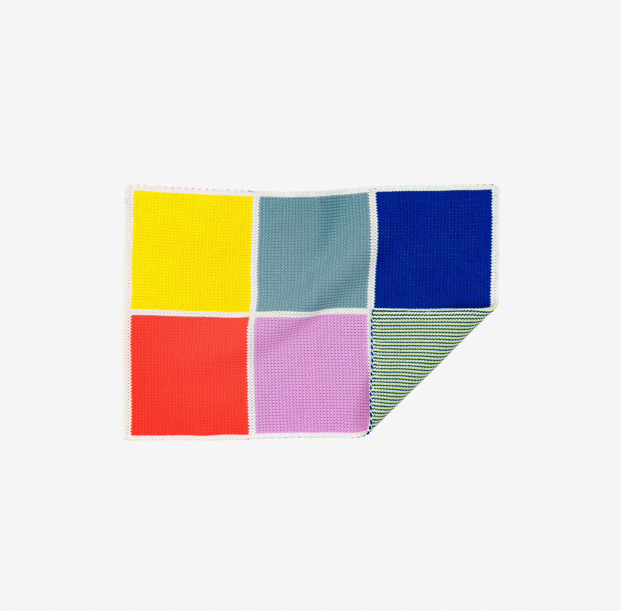 Colorblock Mini Rug Colorful Low Pile Flatweave Knit Accent Thick ...