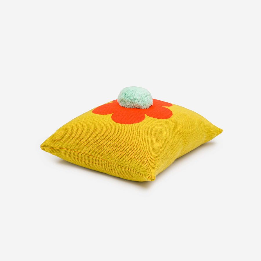 Cobalt | Flower Pom Pillow Daisy Cover