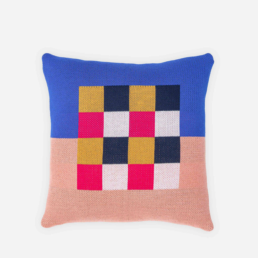 Cobalt Pink | Gingham Checkerboard Pillow Cover