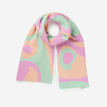 Jade Lilac | Marble Big Knit Scarf Swirls Pattern