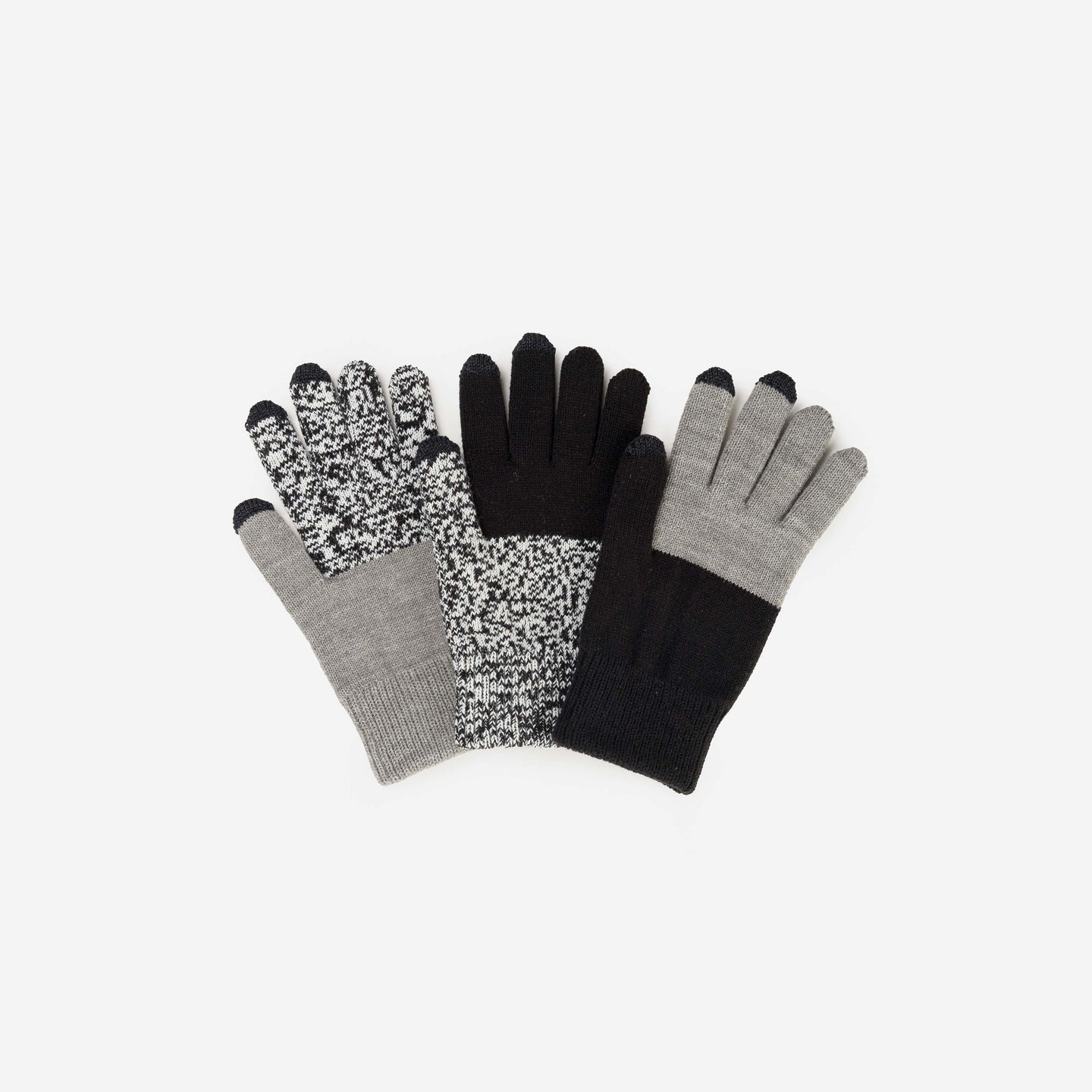 Pair and Spare Gloves Set of 3 Mismatched Gift Winter Gloves