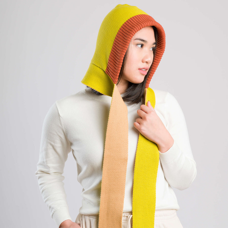 Mix Color Yarn Knitted Hooded Scarf (MARNI)