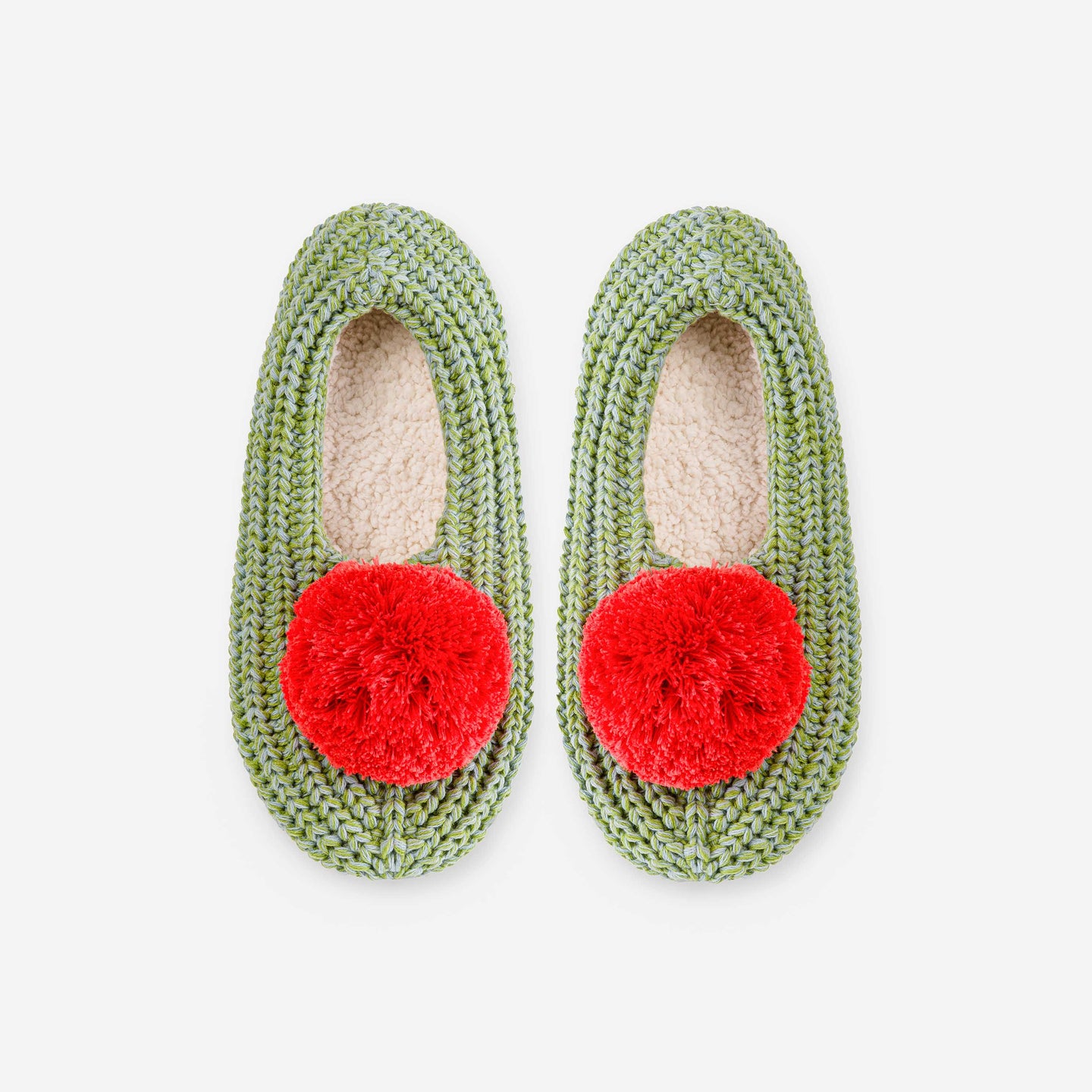 Pom Knit Colorful Sock Slippers Yarn Knitted Cozy