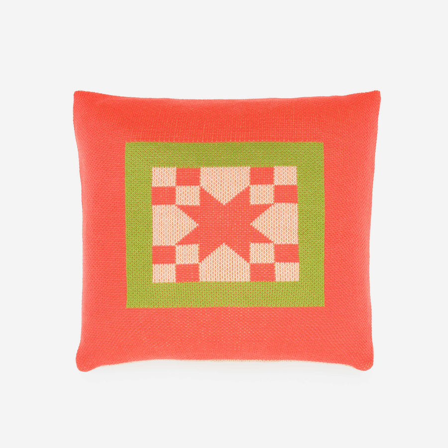Jade Wine Red | Quilt Block Pillow Case Knit