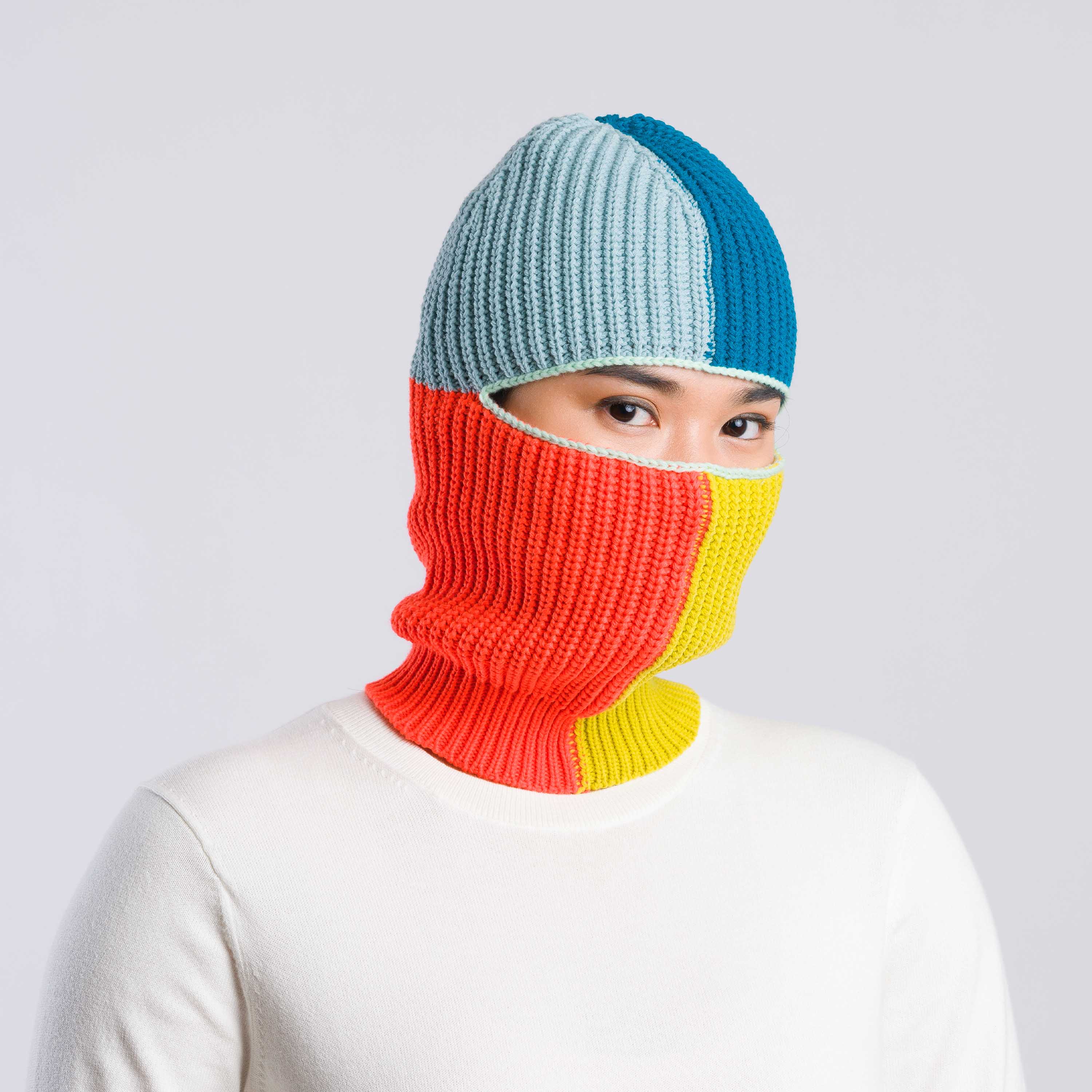 Ribbed Colorblock Knit Balaclava Ski Mask Convertible Gaiter Winter Face  Cover – VERLOOP