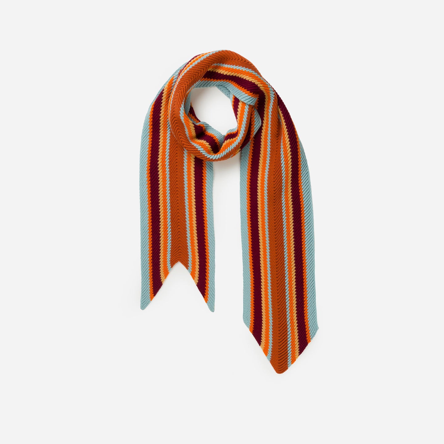 Ribbon Striped Knit Scarf Herringbone Chevron textured long scarf pattern unisex neutral camel mens