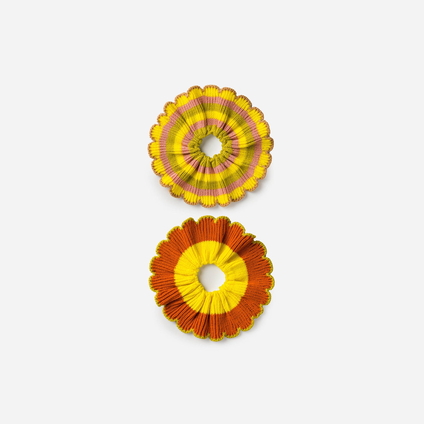 Ruffle Knit Scrunchie Set Flower